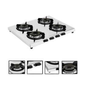 Aliacca Mahabali Pro Stainless Steel Cooktop 4 Burner Manual Ignition – AF-MB-440X (MIRROR BODY)